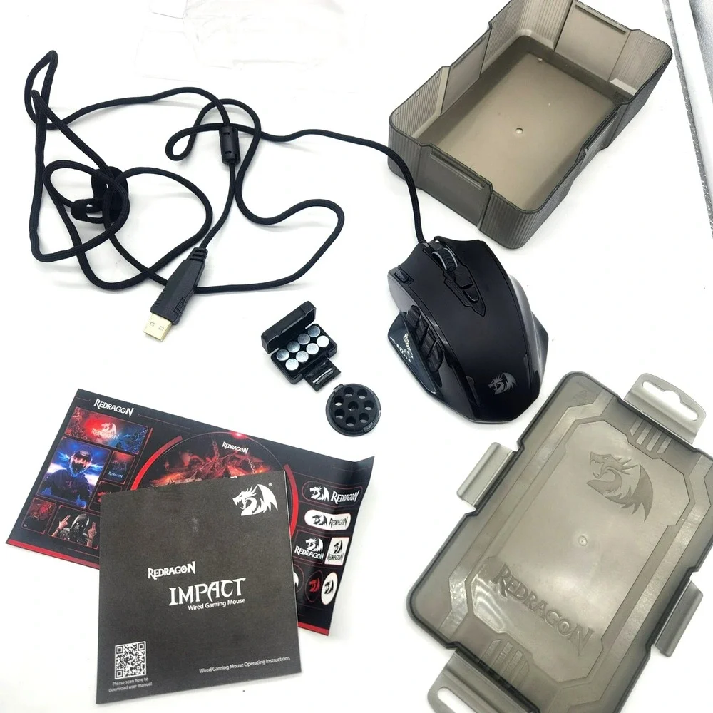 Redragon‎ M908 RGB Wired MMO Gaming Mouse 12400DPI 12-Button Macro USB PC